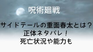 【呪術廻戦】サイドテールの重面春太とは?正体ネタバレ!死亡状況や能力も