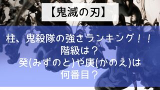 【鬼滅の刃】柱、鬼殺隊の強さランキング！！階級は？癸(みずのと)や庚(かのえ)は何番目？