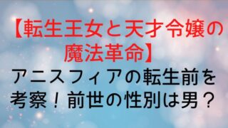 【転生王女と天才令嬢の魔法革命】アニスフィアの転生前を考察！前世の性別は男？