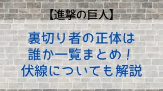 Shinngeki Traitor Who