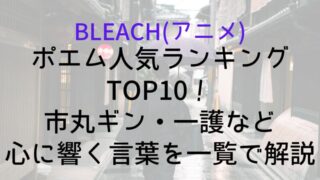 【BLEACH(アニメ)】ポエム人気ランキングTOP10！市丸ギン・一護など心に響く言葉を一覧で解説