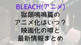 【BLEACH(アニメ)】獄頤鳴鳴篇のアニメ化はいつ？映画化の噂と最新情報まとめ